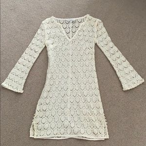 White Trina Turk Crocheted swim cover up
